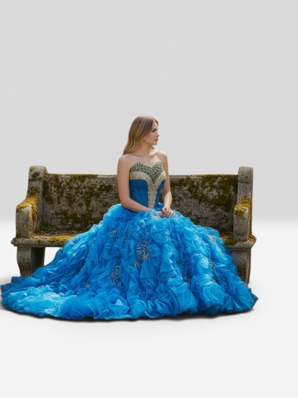 NWT Ragazza Fashion Turquoise Quinceañera BallGown Size 7